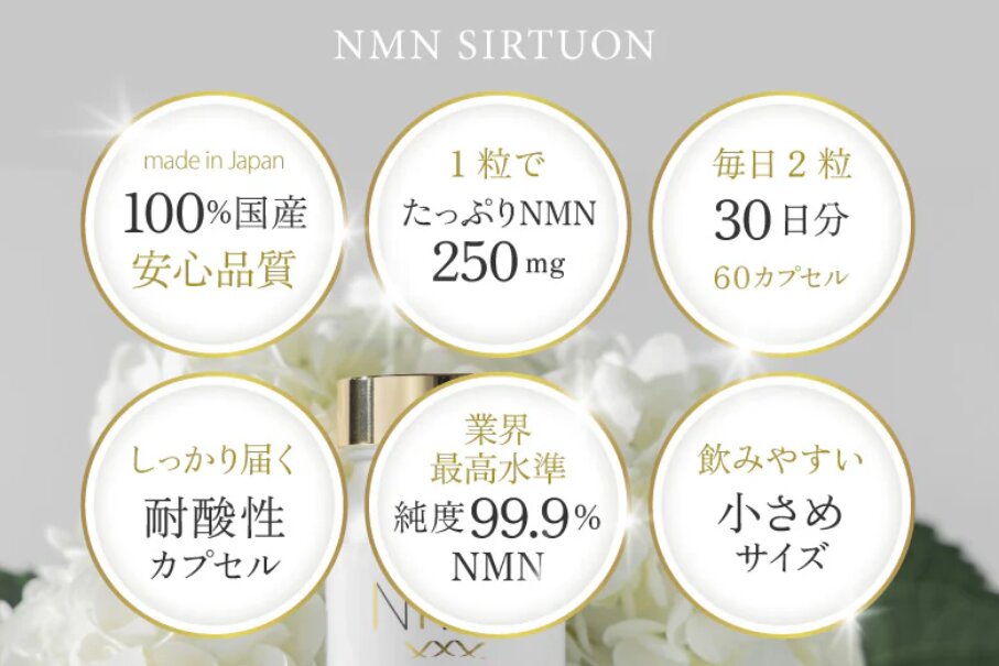NMNサプリ
NMNサーチュオン
リゾナスのこだわり
商品紹介