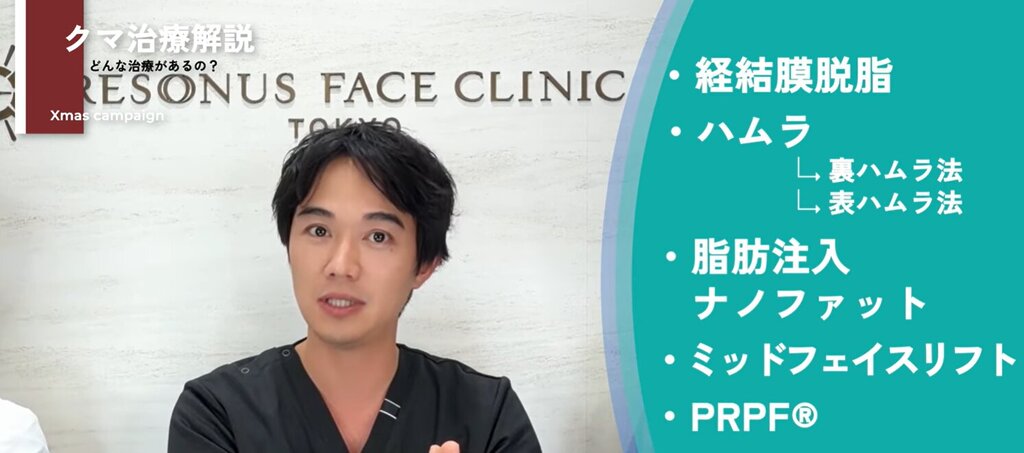 クマ取り　キャンペーン　リゾナス　　東京　ハムラ・経結膜脱脂・脂肪注入・PRPF®・ミッドフェイスリフト